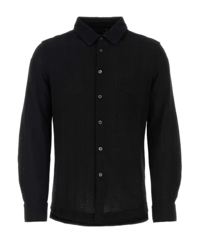 Missoni Lapel Jacquard Shirt In Black