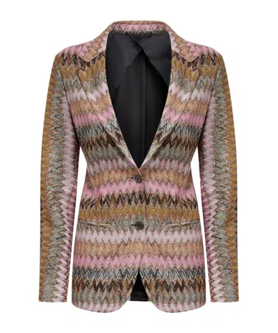 Missoni Lapel Long-sleeved Suit Jacket In Multi