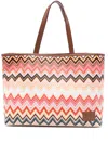 Missoni Large Canvas Tote Bag In Pink