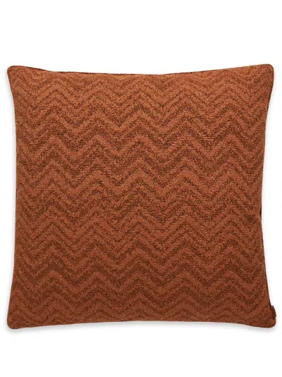 Missoni Large Columbia Zigzag-woven Cushion In Brown