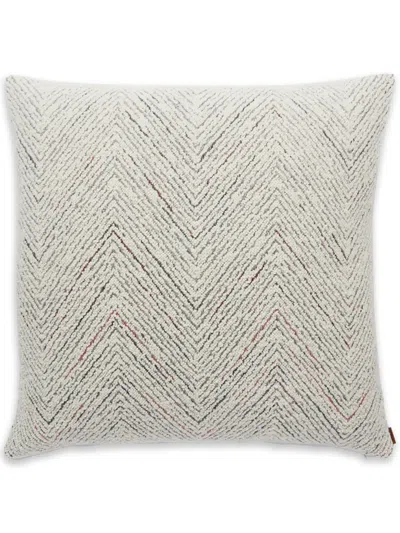 Missoni Large Gres Zigzag-woven Cushion In Neutrals