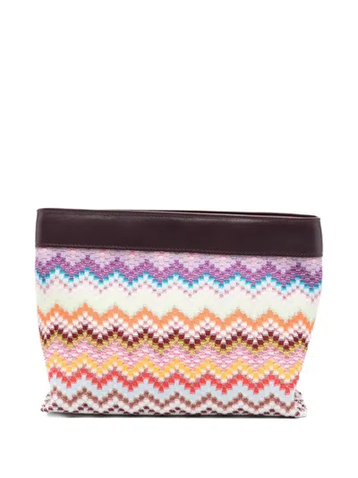 Missoni Large Raschel Zig Zag Clutch Bag In Multi