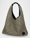 Missoni Large Woven Leather Hobo Bag