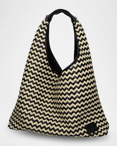 Missoni Large Woven Leather Hobo Bag In Multi