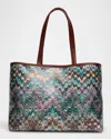 Missoni Large Zigzag Canvas Tote Bag In Multi