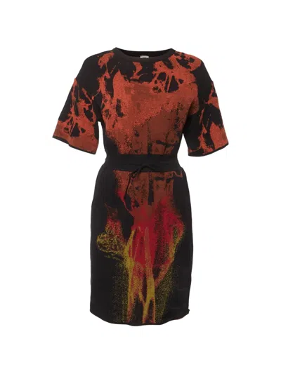 Pre-owned Missoni Lava Jacquard Mini Dress In Black