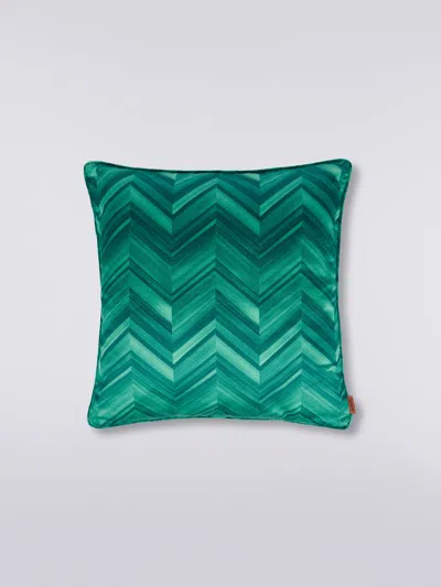 Missoni Layers 40x40 Cm Cotton Sateen Chevron Cushion In Multicoloured