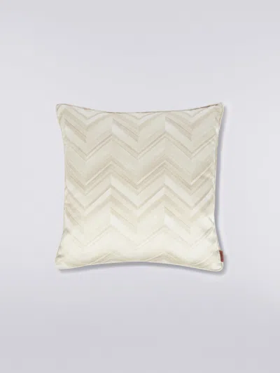 Missoni Layers 40x40 Cm Cotton Sateen Chevron Cushion In White