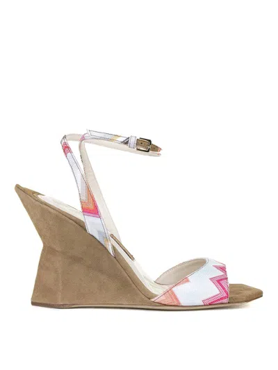 Missoni Leather And Suede Sandal In Nude & Neutrals
