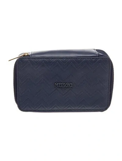 Pre-owned Missoni Leather Clutch In Blue