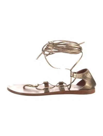 Pre-owned Missoni Leather Gladiator Sandals In Gold