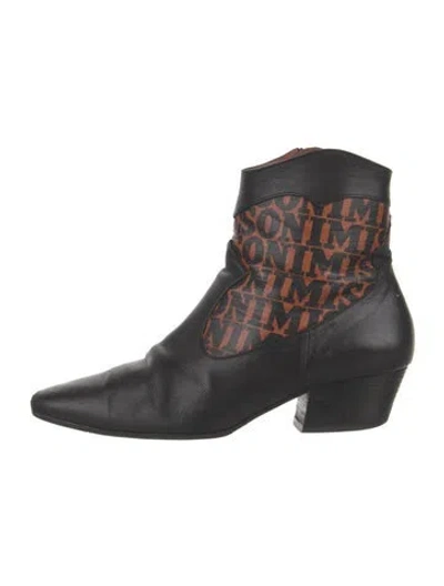 Pre-owned Missoni Leather Graphic Print Boots In Black
