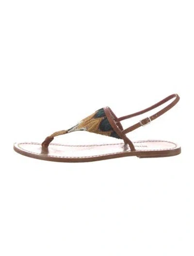 Pre-owned Missoni Leather Patterned Sandals In Brown