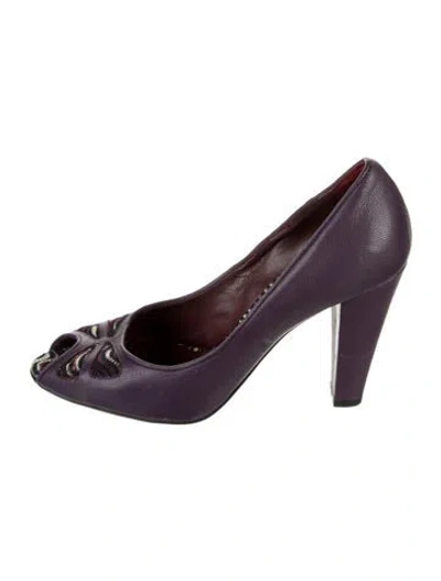 Pre-owned Missoni Leather Pumps In Purple