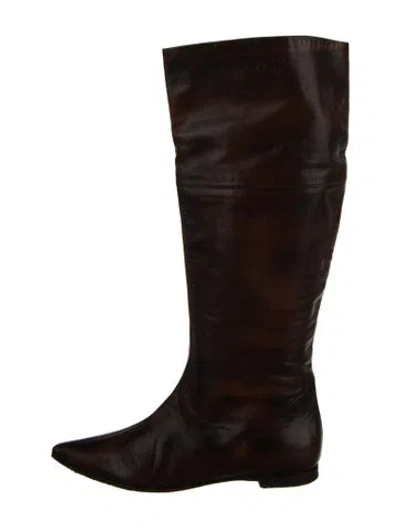 Pre-owned Missoni Leather Riding Boots In Brown