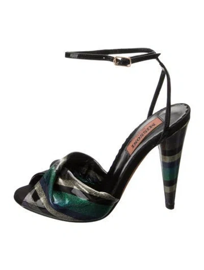 Pre-owned Missoni Leather Sandals In Green