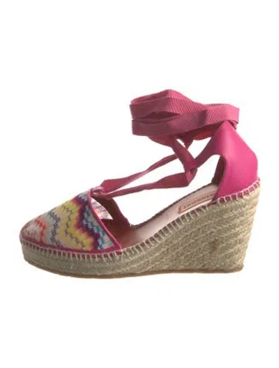 Pre-owned Missoni Leather Striped T-strap Pumps W/ Tags In Multi