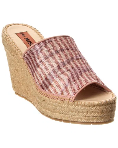 Missoni Leather-trim Wedge Sandal In Pink