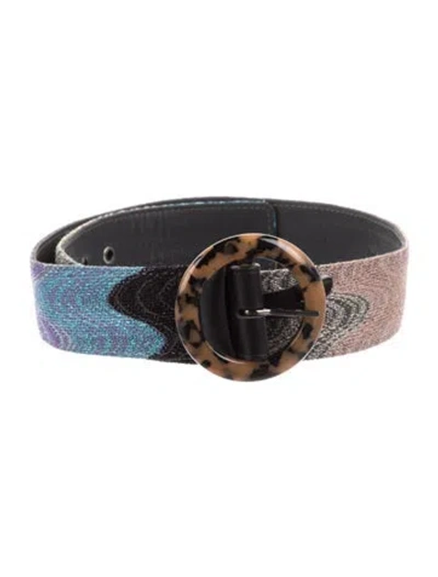 Pre-owned Missoni Leather Waist Belt In Black