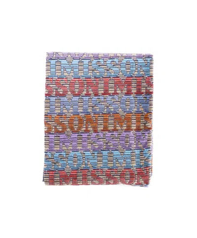 Missoni Letter Logo Beach Towel In Multicolor