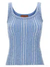 Missoni Sequined Ribbed Vest In Light Blue