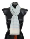 Missoni Lined Cashmere Unisex Wrap Men's Scarf In Blue