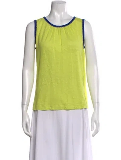 Pre-owned Missoni Linen Crew Neck Top In Green