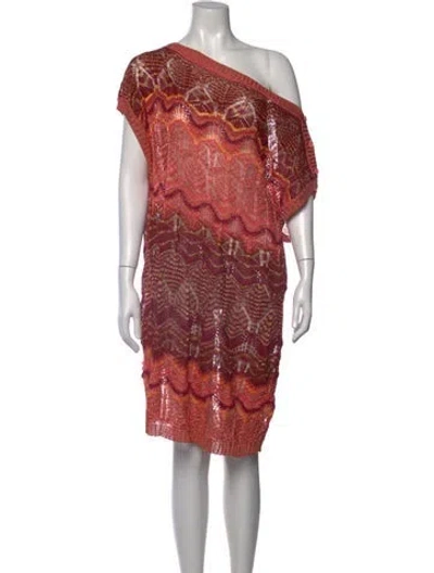 Pre-owned Missoni Linen Knee-length Dress In Pink