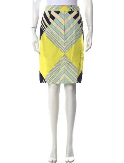 Pre-owned Missoni Linen Knee-length Skirt In Yellow