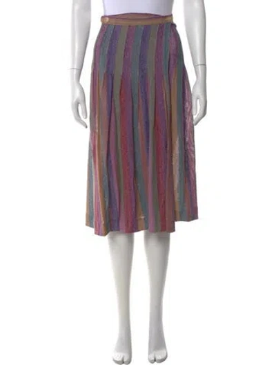 Pre-owned Missoni Linen Midi Length Skirt In Purple