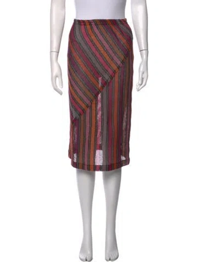 Pre-owned Missoni Linen Midi Length Skirt In Red