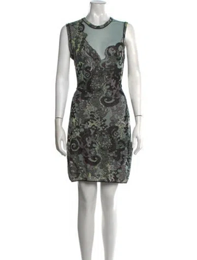 Pre-owned Missoni Linen Mini Dress In Blue/metallic