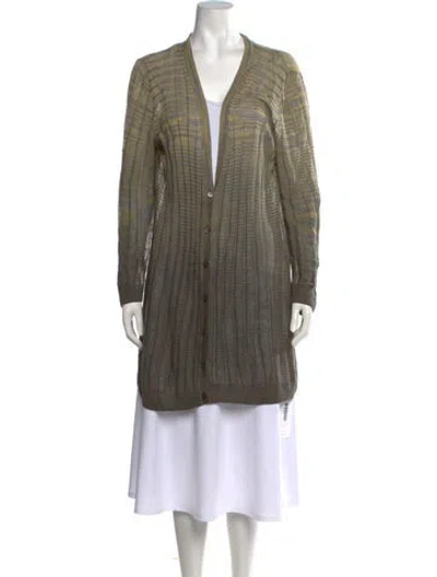 Pre-owned Missoni Linen Striped Sweater In Green