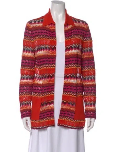 Pre-owned Missoni Linen Striped Sweater In Orange