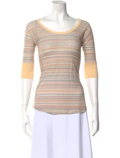 Pre-owned Missoni Linen Striped Top In Neutral