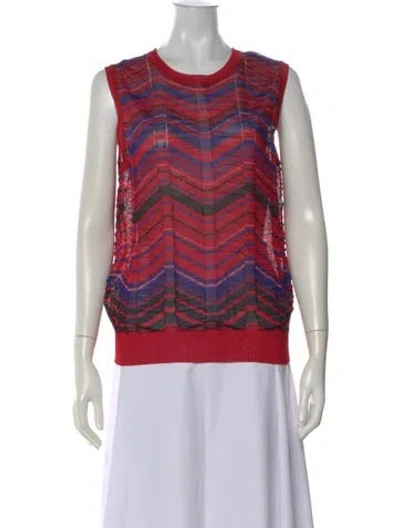 Pre-owned Missoni Linen Striped Top In Red