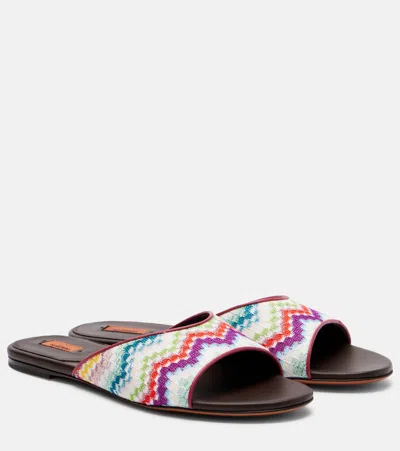 Missoni Liza Zigzag Mules In Multi