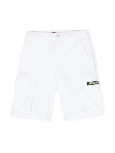 Missoni Kids' Logo-appliqué Cargo Shorts In White