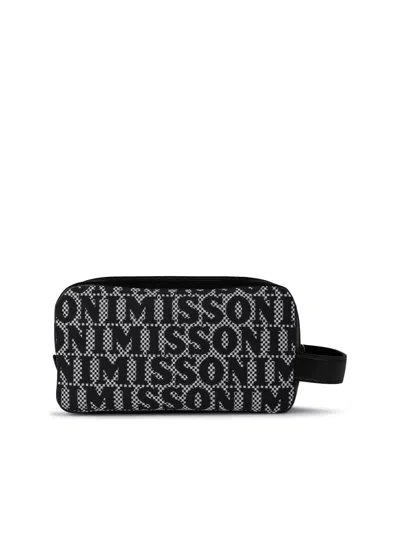 Missoni Logo Clutch Bag In Black