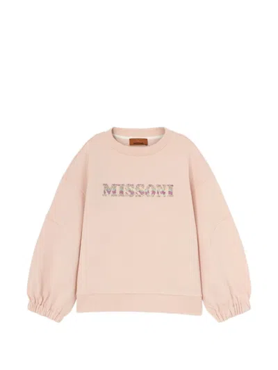 Missoni Kids' Logo-detail Sweatshirt In Pink