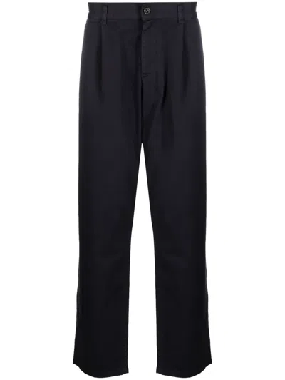 Missoni Logo-embroidered Mid-rise Chinos In Blue