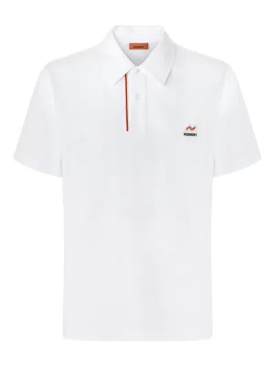 Missoni Logo-embroidered Polo Shirt In White