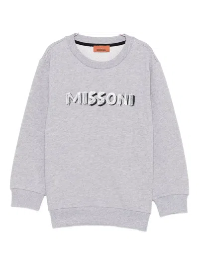 Missoni Kids' Logo-embroidered Sweatshirt In Gray