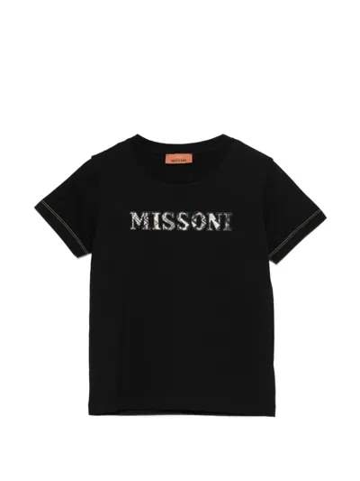 Missoni Logo-embroidered T-shirt In Black