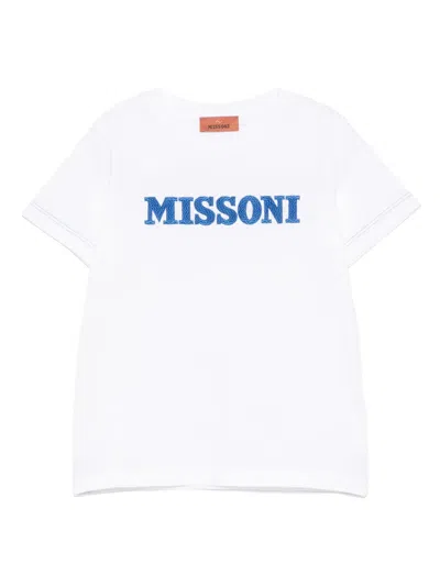 Missoni T-shirt Mit Logo-stickerei In White