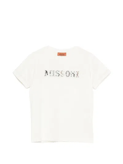 Missoni Logo-embroidered T-shirt In White