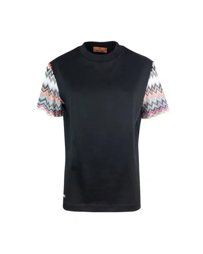 Missoni Logo Embroidered Zigzag Sleeved T In Multi