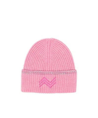 Missoni Logo-embroidered Beanie In Pink