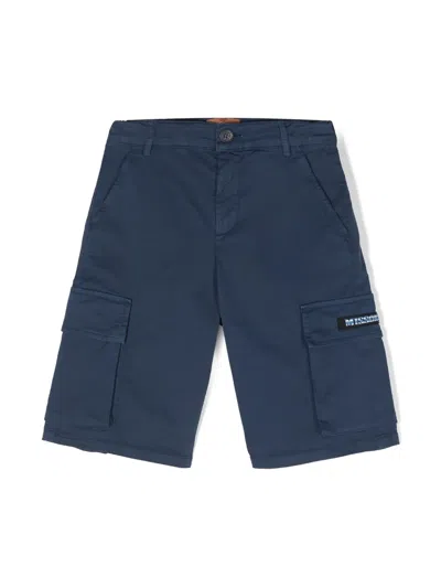 Missoni Kids' Logo-patch Cargo Shorts In 蓝色