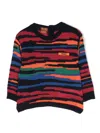 Missoni Logo-patch Intarsia-knit Jumper In Blue